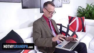 Cute ginger Madi Collins gets banged by old perv in a taboo roleplay