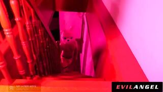 Hot Euro slut takes two cocks in her holes