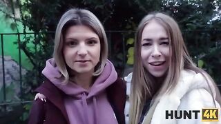 First time with two guys for a young Hungarian girl in this steamy scene