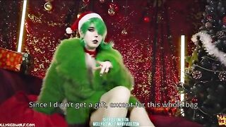 Hot Christmas creampie action with a Grinch twist, featuring intense passion