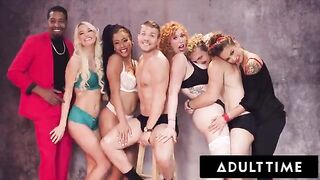 An orgy is a great Christmas present for sex-starved guys