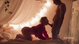 A man made a surprise for his girlfriend, fulfilling a sexual dream