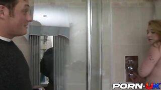 Curvy stepdaughter Harmony Reigns gets fucked hard by her stepdad in the shower