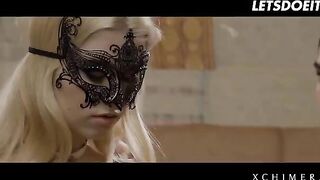 Blonde babe Misha Cross gets fucked by two cocks in HD