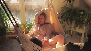 The couple enjoys each other on a sunny day with passionate and sensual intimacy