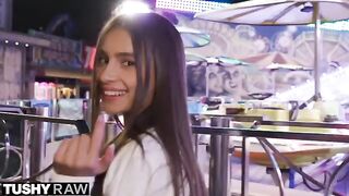 TUSHYRAW Perfect petite Vanessa gets her ass stretched out - reverse cowgirl action