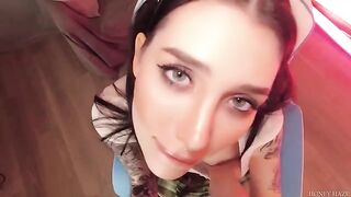 A teenage gamer cheats on her BF with a stepbro