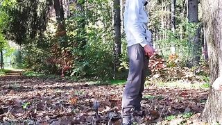 Public flasher gets tits fucked by horny MILF in the park