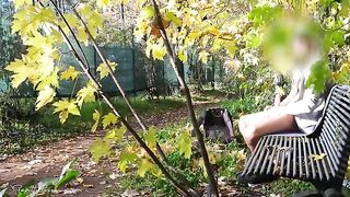 Public flasher gets tits fucked by horny MILF in the park