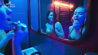 Girl was feeling wild in the night club, got frisky in the toilet