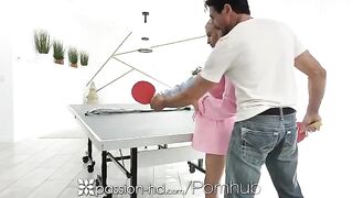 She is too confident, loses a bet and has to pay with her body