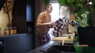 A couple was caught in the act in the kitchen, no big deal