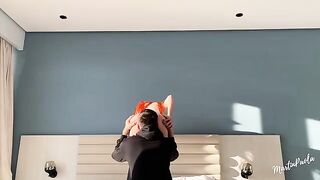He licked his girlfriend and then planted her on his big dick