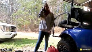 The lucky mechanic screwed the busty blonde babe Bailey Brooke