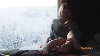 Loving couple relaxing on a charming evening with intimate sex