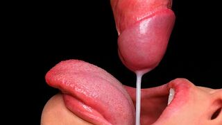 The best blowjob with cum in the mouth, a wet and sloppy experience