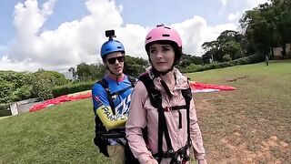 Squirt while paragliding in Costa Rica with intense orgasmic pleasure