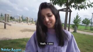Italian babe agreed to fuck outdoors for cash in a steamy scene