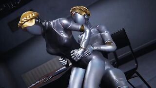 Hearth ballerinas as Futanari Androids getting fucked in an Atomic Heart scene