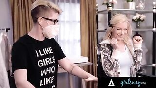 Scissoring and passionate sex with stunning Ember Snow