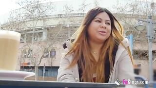 Fat Latina Yiyi Candy shows her body in public before getting fucked hard
