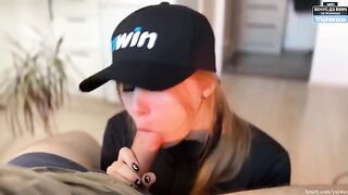 Today you deserve a blowjob, and this hot blonde is here to make it happen!