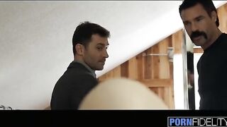 Lily Love seduced two guys and sucked their hard dicks skillfully