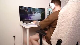 Decided to distract him with a blowjob and an anal surprise, it was a bold move