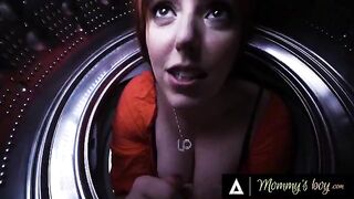 A stepson and stepsister find their stunning stepmom stuck in the washing machine