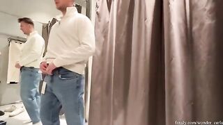 A girl was almost caught having sex in the fitting room while shopping