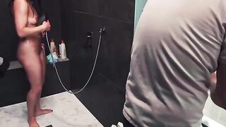 Handjob gone wrong in the shower, ruined orgasm guaranteed