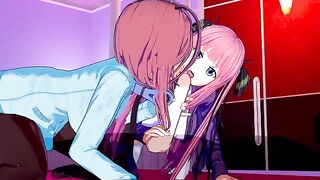 A sensual encounter with Miku and Nino in a quintessential setting