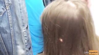 A girl risks herself to have sex in the changing room of a shop