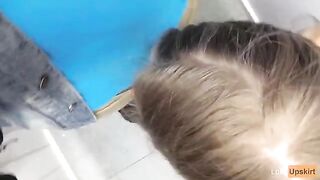 A girl risks herself to have sex in the changing room of a shop