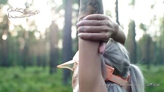 A hot babe got lost in the woods and got fucked there