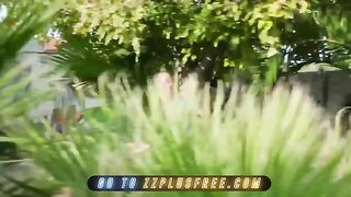 Abella Danger, with her famous flexible ass, fucked outdoors by a stream