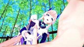 Kokomi from Genshin Impact gets her pussy full of cock in a 3D hentai