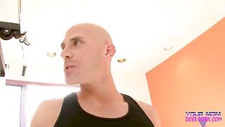 Shayla Laveaux, a hot blonde MILF, gets fucked by her trainer in the gym