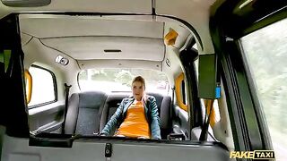 Redhead slut Kiara Love squirts taxi driver's dick with pussy juice