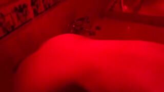 Blonde plays with sex toys in the bathroom, waiting for a big cock