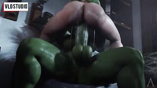 Futanari version of Marvel Heroes getting it on in 3D