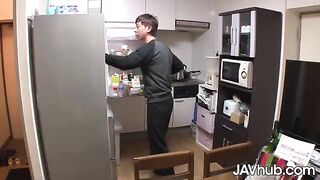Skinny Japanese teen Amina Kiuchi gets her pussy filled with cum by her friend