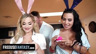 Bunnies Blake Blossom and Sandy Love get fucked hard for Easter