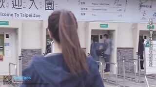 A hot girl has sex with her boyfriend in a vlog style video