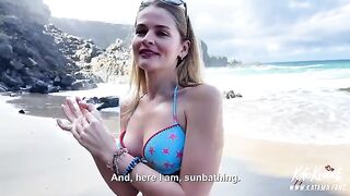 Beach sex with a girl having an amazing ass and perky tits
