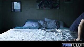 The husband uses his wife’s wet pussy with a young redhead in a steamy session