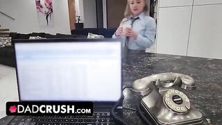 Cock craving stepdaughter Eva Nyx gets her pussy filled by daddy