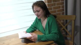 The student gently spreads her legs to learn Kamasutra at 18 years old