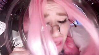 Stupid stepsister got stuck in the washing machine and I took advantage of it