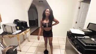 The girl is going out with her boyfriend, but she didn’t tell her stepdad